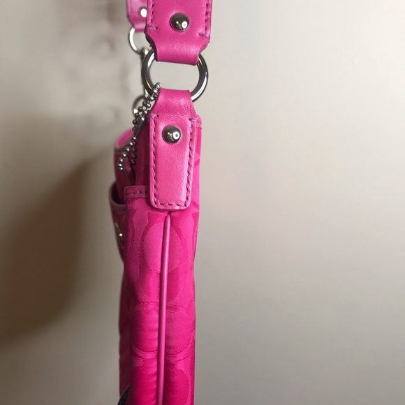 Coach Hot Pink Monogram Canvas Crossbody Bag - Picture 15 of 16